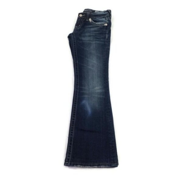 Miss Me JW5180B7V Medium Stonewash Distressed Bootcut Denim Jeans Womens 27 - Picture 8 of 16